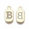 Brass Micro Pave Clear Cubic Zirconia Pendants KK-S360-052B-NF-2