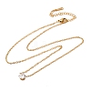 304 Stainless Steel Crystal Rhinestone Flat Round Pendant Necklaces for Women NJEW-K255-48G-4
