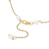 2Pcs 2 Colors Glass Rhombus & Round Glass Pearl Beads 304 Stainless Steel Link Chain Anklets for Women AJEW-AN00724-6