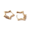 Star Brass Micro Pave Cubic Zirconia Hoop Earrings EJEW-C073-49KCG-2