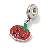 304 Stainless Steel Red Enamel European Dangle Charms STAS-U005-38P-2