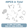 SUPERFINDINGS 32Pcs 8 Style Brass Clip-on Earring Converters Findings KK-FH0006-16-2