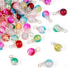 78Pcs 13 Colors Transparent Spray Painting Crackle Glass Charms PALLOY-TAC0088-2