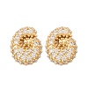 Brass Micro Pave Cubic Zirconia Stud Earrings EJEW-Z091-04G-G-2