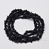 Natural Black Tourmaline Chip Bead Strands G-L444-08-3