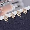 Beebeecraft 8Pcs Brass Clear Cubic Zirconia Connector Charms ZIRC-BBC0001-37-4