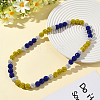 1Pc Polymer Clay Rhinestone Round Beaded Stretch Necklaces NJEW-SP0001-14E-5