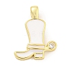 Brass with Cubic Zirconia with Enamel Pendant KK-Q814-22G-04-1