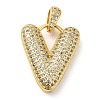 Brass Micro Pave Cubic Zirconia Pendants KK-E061-03G-22-1