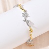 Brass Micro Pave Cubic Zirconia Link Chain Bracelets for Women BJEW-C156-04B-05GP-1