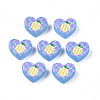 Autumn Theme Transparent Printed Acrylic European Beads MACR-XCP0001-26A-2