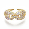 Brass Micro Pave Clear Cubic Zirconia Cuff Rings RJEW-S045-010G-NR-3