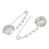 Shell Shape 304 Stainless Steel Safety Pins Brooch Findings SA-CBA098D-16F-P04-2