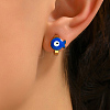 Fashionable Blue Heart Earrings with Gold Plating for Women. TI4912-1