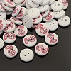 2-Hole Flat Round Number Printed Wooden Sewing Buttons X-BUTT-M002-13mm-2-1