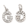 Brass Micro Pave Grade AAA Cubic Zirconia Charms ZIRC-P067-11P-G-NR-2