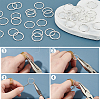 WADORN 200Pcs Iron Textured Jump Rings IFIN-WR0001-16-3