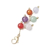 Round Natural Amethyst & Quartz & Malaysia Jade & Carnelian & White Jade Pendant Decorations HJEW-JM02693-02-4