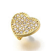 Brass Micro Pave Cubic Zirconia Charms KK-R222-01G-03-2