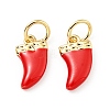 Brass Enamel Charms KK-G416-37G-02-1