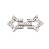 Brass Micro Pave Clear Cubic Zirconia Fold Over Clasps KK-C075-10P-1