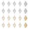 20Pcs 2 Colors Rack Plating Brass Pave Clear Cubic Zirconia Connector Charms KK-FI0001-05-1
