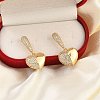 Brass Micro Pave Clear Cubic Zirconia Dangle Stud Earrings for Women EJEW-F352-05G-01-4