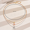 Chic European Style Brass & Iron Round Bead Snake Chain 3 Layer Necklaces for Parties and Shopping US2985-3