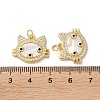 Brass Micro Pave Clear Cubic Zirconia Pendants KK-B083-34B-G-3