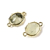 Natural Prehnite Faceted Oval Connector Charms G-I382-04G-01-2