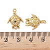 Brass Micro Pave Clear Cubic Zirconia Sea Animal Connector Charms KK-P325-03G-3