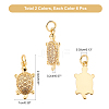 SUPERFINDINGS 12Pcs 2 Colors Brass Micro Pave Clear Cubic Zirconia Pendants ZIRC-FH0001-29-4