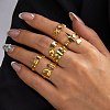 304 Stainless Steel Open Cuff Rings Set for Women SA-CBABC0E-05G-1