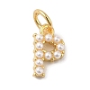 Rack Plating Brass with ABS Plastic Imitation Pearl Charms KK-B092-30P-G-1