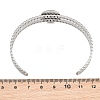 304 Stainless Steel Blank Cuff Bangle Bases with Flat Round Tray SA-CBA82C8-05A-P-3