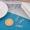 Anti-Tarnish  4Pcs 2 Style 925 Sterling Silver Spring Ring Clasps Sets STER-TA0001-05-15