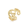 Brass Open Cuff Rings for Women RJEW-K289-01G-X-4