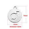 201 Stainless Steel Charms STAS-Q201-T105-2
