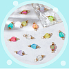 200Pcs 10 Colors Transparent Acrylic Pendants PALLOY-GO00013-4