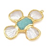 Natural Amazonite & Shell Pearl Big Pendants KK-H516-24G-03-2