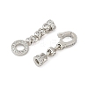 Brass Micro Pave Clear Cubic Zirconia Fold Over Clasps KK-H202-19P-2