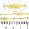 Brass Enamel Round Beaded Link Chain CHC-G022-07G-19-2