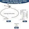 10Pcs Adjustable 304 Stainless Steel Slider Bracelet Making DIY-SC0026-30B-2