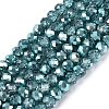 Transparent Electroplate Glass Beads Strands EGLA-Q131-01A-03-1