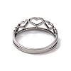 201 Stainless Steel Hollow Heart Finger Ring for Valentine's Day RJEW-J051-35P-3