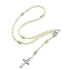 Cross & Virgin Mary Alloy Rosary Bead Necklaces NJEW-JN05123-05-4