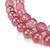 Frosted Transparent Glass Bead Strands GLAA-P065-10mm-09-4