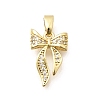 Brass Clear Cubic Zirconia Pendants KK-B187-05G-1
