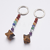 Natural Tiger Eye Chakra Keychain KEYC-P040-A09-2