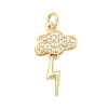 Brass Micro Pave Cubic Zirconia Pendants KK-D105-04G-1